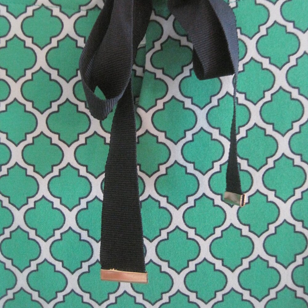 CROWN AND IVY GREEN, WHITE AND NAVY BLUE PRINT DRESS LARGE NWT $76.50 - Picture 6 of 8